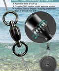 Ball Bearing Swivel Set 46 Piece Black Nickel Finish Barrel Swivels For Trolling And Freshwater Fishing Ultra Smooth 360 Degree Rotation Stainless Steel Bearings Reduces Line Twist And Improves Hookups, black swivel on fishing line