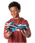 Child holding 10 In 1 Rally Racer Model Vehicle Building Kit For Kids, STEM Education Toy For Ages 8 And Up, Real Motor Included
