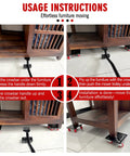 Usage instructions for Heavy Duty Furniture Dollies Set With 360 Degree Swivel Casters And Smooth Rolling Wheels.