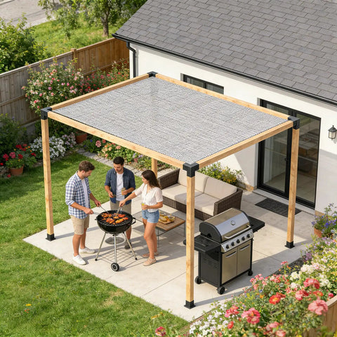 Heavy Duty Pergola Kit With 3 Way Corner Brackets For DIY Gazebo Setup Weatherproof Patio Backyard Outdoor Bracket Kit Sturdy Gazebo Hardware For Easy Assembly And Long Lasting Support