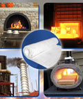 Center close-up: white ceramic fiber insulation blanket rolled, 1 in thick x 24 in x 12 in for kilns and furnaces