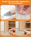 200 Piece Clear Silicone Cabinet Bumpers With Sticky Self Adhesive Backing For Dead Quiet Drawers And Smooth Furniture Glide installation steps