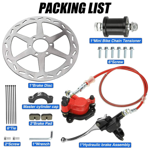 Mini Bike Hydraulic Brake Kit With 180mm Rear Disc Rotor Replacement For Baja Doodle Bug DB30 Blitz Dirt Bug Predator 79cc 97cc 2.8hp Engine Parts Upgrade Your Stopping Power And Smooth Responsive Braking