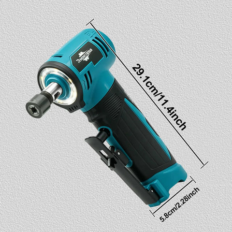 Tough As Nails 12V Cordless Right Angle Die Grinder Kit featuring a compact design with 29.1cm length for tight spot access.