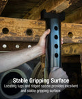 Hands adjusting 10 Ton Portable Air Lift Jack For Trucks And Trailers Narrow Chassis Design Heavy Duty Lift Self Retracting Ram Integrated Filter Overload And Bypass Safety Valves Keeps Hydraulic System Clean Ideal For Farm Construction And Equipment under vehicle frame