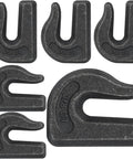Six Pack 3/8 Inch Weld On Grab Hooks, Beefy Heavy-Duty G70 Forged Chain Hooks displayed in multiple angles