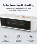 Graphene Far Infrared Mini Desk Heater For Personal Office Use Providing Instant Cozy Warmth Low Noise Under Desk Safe Touch