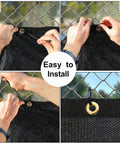 Outdoor Balcony Privacy Screen For Fences 3 By 16 Feet UV Resistant Shade Cover With Ties Durable HDPE Black Customizable Ideal For Decks And Patios All Weather Ready installation steps