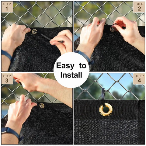 Outdoor Balcony Privacy Screen For Fences 3 By 16 Feet UV Resistant Shade Cover With Ties Durable HDPE Black Customizable Ideal For Decks And Patios All Weather Ready installation steps