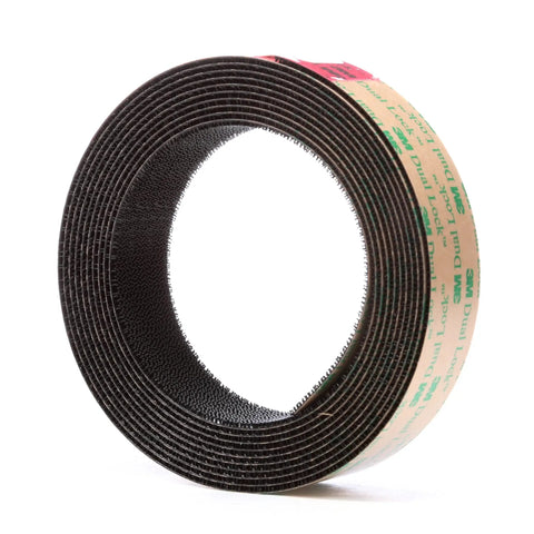 Heavy Duty Reclosable Fastener Strips With Tough As Nails Mushroom Heads For Solid Grip And No Hassle Testing On Any Quick Prototyping Job In A One Inch By Ten Foot Trial Pack, black tape roll.