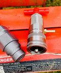 Half Inch ISO 16028 Flat Face Skid Steer Male Hydraulic Quick Coupler Pressure Decompression Relief Release Tool on equipment