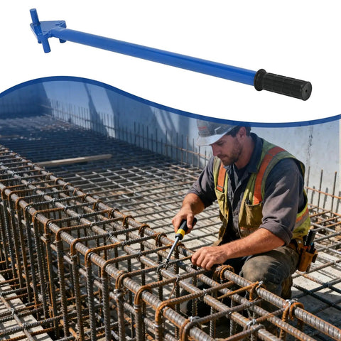 Heavy Duty Manual Rebar Bender Tool For Steel Rods Portable Hand Cranked Bending Machine Carbon Steel Construction in use on rebar.