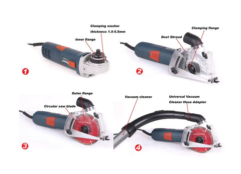 Angle Grinder Dust Collection And Extraction Attachment Pro Grade With Dust Shroud For Four And A Half Inch To Five Inch Grinders Dt1706