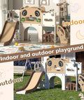 9 In 1 Toddler Slide And Climber Playset For Indoor And Outdoor Use With Basketball Hoop Telescope And Storage Space