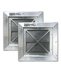 No Worries 10 Inch Gravity Damper Intake Louvered Vents For Storage Sheds And Goat Barns, 2 Pack in silver finish.