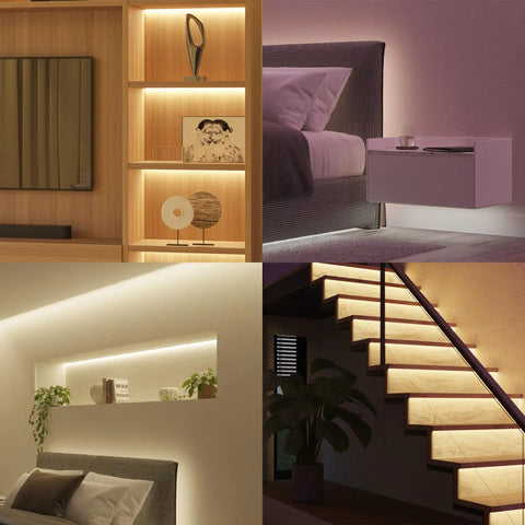 Bluetooth Smart Lightstrip Plus 1m Extension No Plug For Easy Mood Lighting Voice Control with soft glow in different rooms