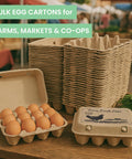 50 Pack Egg Cartons That Hold 12 Eggs Each Built From Molded Pulp Paperboard Eco Friendly Reusable Storage For Backyard Farmers CSA Farmers Markets With Printed Lid