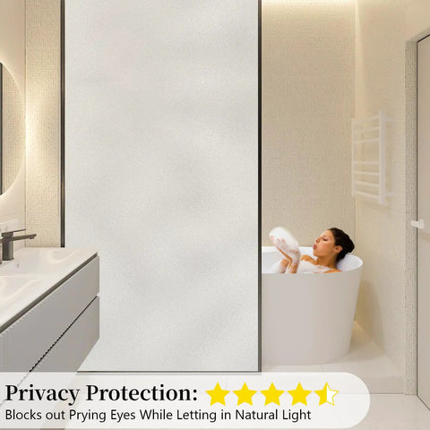 Frosted Glass Window Privacy Film Static Cling For Home And Bathroom Soft Light Diffusion UV Blocking And Anti Glare 17.5 Inch By 78.7 Inch