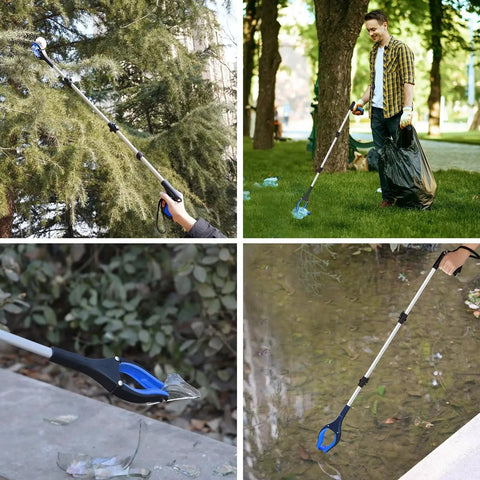 43 Inch Reacher Tool With Foldable Design And 360 Degree Rotating Jaw Dual Magnets Extra Long Grabber For Seniors Trash Picker Upper Extension Easy Grip Mobility Aid For Post Surgery And Everyday Tasks