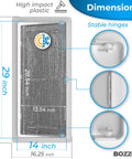 Top Notch Drywall Access Panel With Insulated Wall Hole Cover Heavy Duty Plastic Repair Patch for Plumbing Electrical Conduits, 16x29 inch dimensions.
