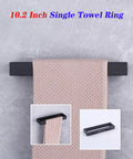 Matte Black SUS304 Stainless Steel Towel Holder Wall Mount Towel Ring And Hanger For Bathroom Lavatory Modern Square Design