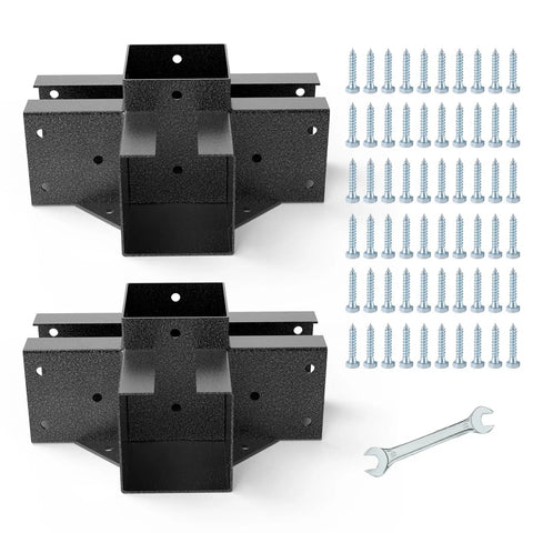 4 Way Pergola Brackets Kit Heavy Duty 4x4 Wood Corner Brackets With Screws For Gazebos Patio Pergolas Log Cabins And Wooden Beams