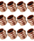 Half Inch Copper End Cap Set Zero Lead 1/2 Inch Copper Press Cap End Plug For Plumbing 5/8 Inch OD Use With Hydraulic Press Fitting Tool 12 Pack CUPC Certified