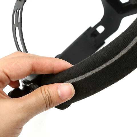 Close-up of Adjustable Sweatband Headband Replacement For Welding Helmet Headgear Made From PP Material held by hand