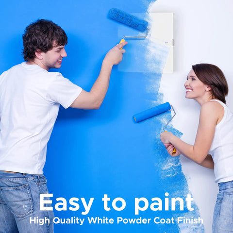 24X24 Fire Rated Insulated Access Panel Featuring Two Inches Of Mineral Wool And A 16 Gauge Steel Frame, Heavy Duty Metal Access Door For Ceiling Or Wall, Smooth Bead Flange, No Sweat Install, Built Like A Tank, Commercial Grade painted wall installation with a happy couple using paint rollers.