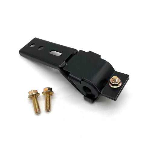 Exhaust Tailpipe Hanger Bracket for Jeep Wrangler YJ 1987 1995 Drop In Replacement Includes Grade 8 Hardware shown in black finish