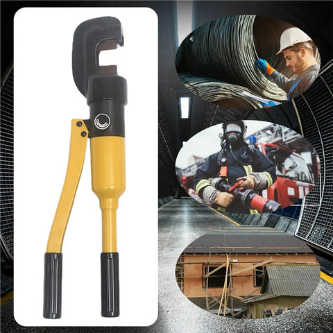 Heavy Duty Hydraulic Rebar Cutter And Crimping Tool With Portable Steel Case, cutting bars up to 16 mm, professional grade.