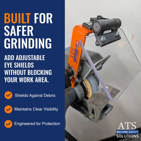 Real Deal Bench Grinder Eye Shield Kit, Straight Up Heavy Duty Lexan Safety Guards For 6 And 7 Inch Baldor Grinders, OSHA Compliant Left And Right Wheel Covers Built Different
