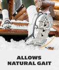 Boss Level All Surface Traction Cleats Engineered With Reinforced Diamond Beads Conquering Slippy Ice And Packed Snow Quick Snap On Shoe Protectors Matte Black Large on snowy steps.