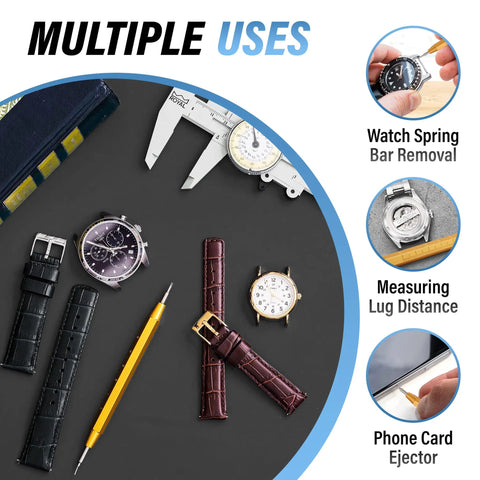 Stainless Steel Watch Link Removal Tool Kit With Built In Ruler For Quick Band Sizing Pin Extraction And Link Replacement Durable Precise Easy To Use All In One Pro Grade Watch Band Adjustment Tool