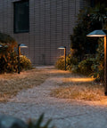 Pathway with 4 Pack 12V Outdoor Landscape Pathway Lighting Kit With 0.6W LED, 3100K Warm White, aluminum black walkway lights