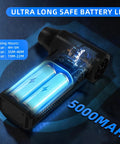 Cordless Air Duster 150000 RPM Turbo Power Mini Handheld Blower with 5000mAh battery showcasing ultra-long battery life and gears.