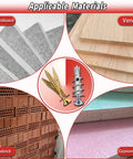 Image showing Self Drilling Drywall Anchors And Screws Kit for different materials like gypsumboard, veneer, and hollowbrick.