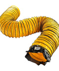 25 Foot Flexible PVC Duct Hose For Exhaust Fans 8 Inch Inner Diameter Heavy Duty Flame Retardant Vinyl Woven Polyester yellow hose