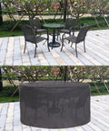 Waterproof Round Patio Furniture Cover 20 Inch Diameter By 20 Inch Height Heavy Duty 420D Oxford Cloth Outdoor Furniture Set Cover For Lawn Deck Backyard All Season Weather Resistant And Fade Resistant protecting outdoor table and chairs