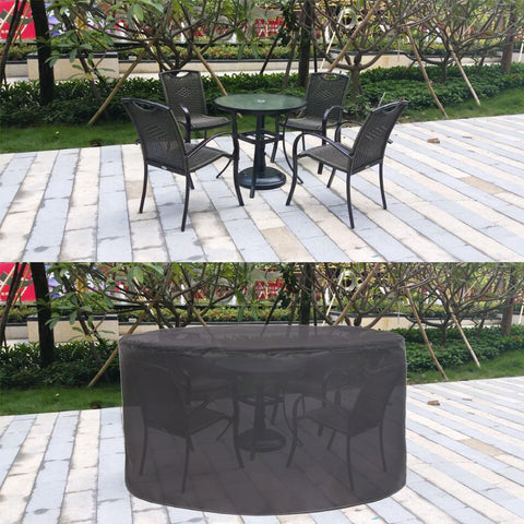 Waterproof Round Patio Furniture Cover 20 Inch Diameter By 20 Inch Height Heavy Duty 420D Oxford Cloth Outdoor Furniture Set Cover For Lawn Deck Backyard All Season Weather Resistant And Fade Resistant protecting outdoor table and chairs