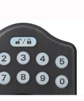 Traditional Electronic Keypad Keyless Entry Door Lock And Motorized Deadbolt With Handle Set For Front Door Security In Oil Rubbed Bronze Finish No Fuss Quick Install And Rock Solid Build 6 Pack keypad view with numbers.