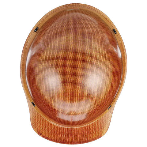 Top view of Skullgard Cap Style Safety Hard Hat With Swing Ratchet Suspension For High Heat Up To 350F Phenolic Resin Non Slotted Cap
