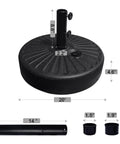 Water Filled Umbrella Base Stand For Patio And Outdoor Use Beefy Heavy Duty Holder With Large Round Base And Two Hand Turn Knobs