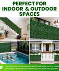 Artificial Ivy Privacy Fence Screen 120 By 40 Inches Ultra Dense 1200 Leaf Faux Ivy Panels installed indoors and outdoors.