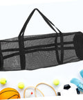 Versatile Diving Mesh Duffle Bag For Snorkel Gear And Sports Equipment With Large Capacity And Easy Carry Ergonomic Straps, black mesh bag with sports gear.