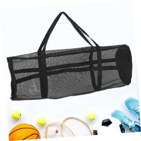 Versatile Diving Mesh Duffle Bag For Snorkel Gear And Sports Equipment With Large Capacity And Easy Carry Ergonomic Straps, black mesh bag with sports gear.