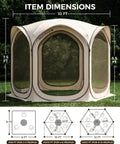 10x10 Ft Pop Up Screen House Tent With Mesh Doors Portable Instant Screen Room Gazebo UV Shield Silver Coated Mesh Easy Setup For Patio Backyard Deck Camping Outdoor Comes With Carry Bag Beige