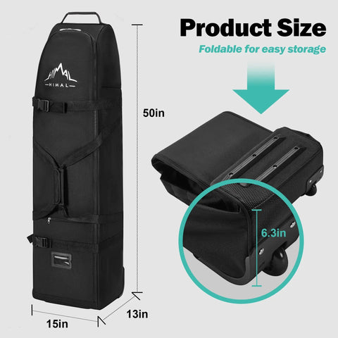 Soft Sided Golf Travel Bag With Wheels Built Tough With 600D Polyester Oxford Wear Resistant Zipper Universal Size