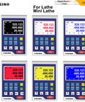 Top Shelf Lcd Digital Readout Display For Cnc Milling And Mini Lathe Machines on a blue and red interface with numeric tracking.