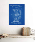 Vintage 1899 Patent Plan Bicycle Gears Art Print On 12x16 Inch Canvas for Gearheads and Wall Decor in living room